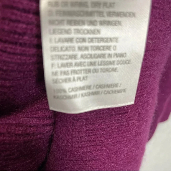 NWOT Isaac Mizrahi Live Purple Cashmere Ruffle Sweater - Picture 6 of 7